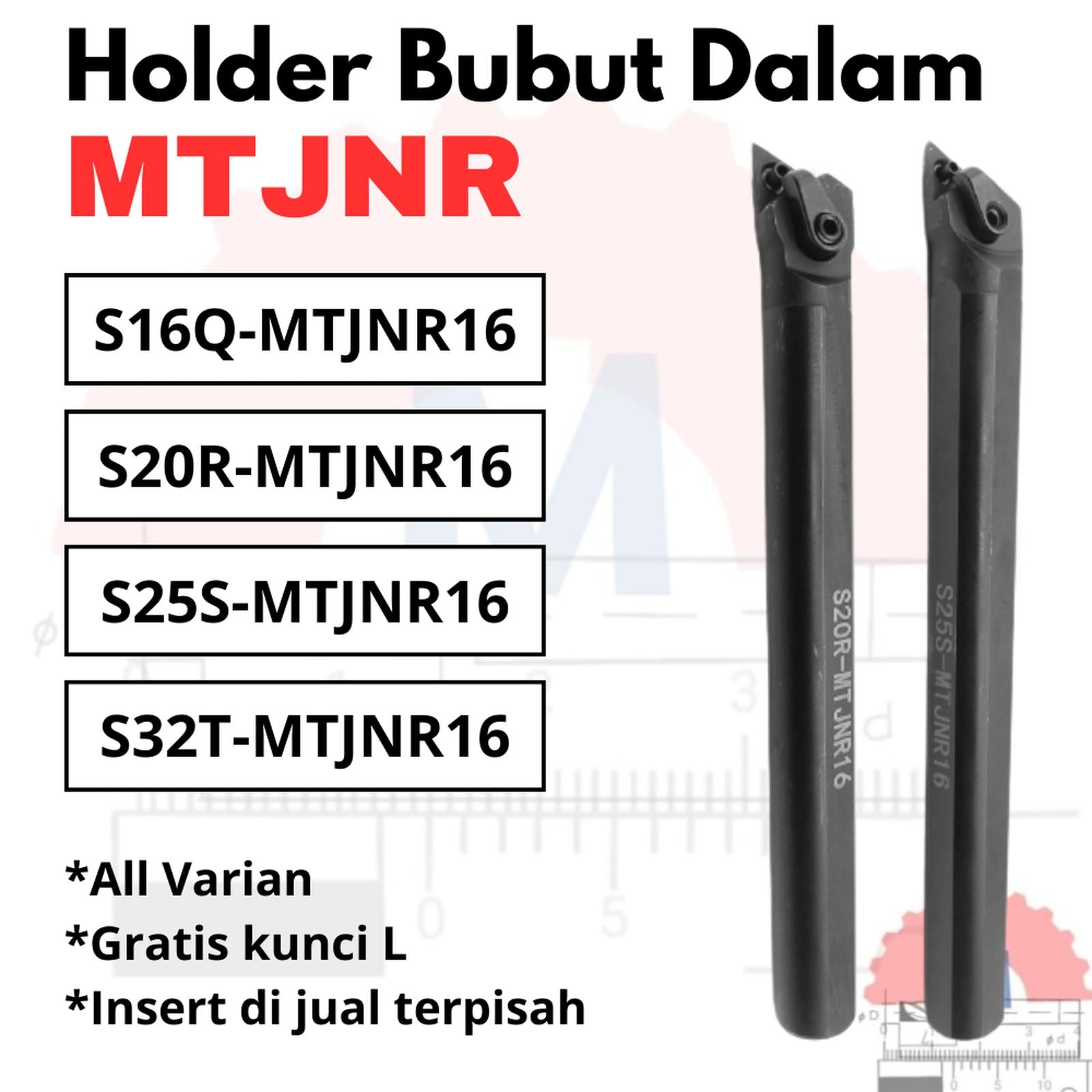 Stang Bubut Dalam MTJNR Holder TNMG (Tanpa Insert) Internal Turning Tool