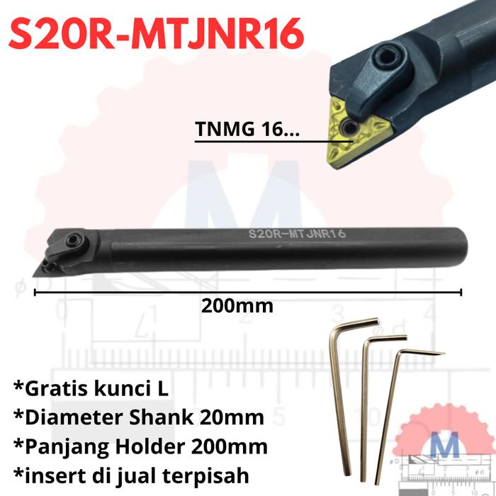 Stang Bubut Dalam MTJNR Holder TNMG (Tanpa Insert) Internal Turning Tool