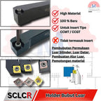 Stang Bubut Luar SCLCR Holder CCMT (Tanpa Insert) External Turning Tool