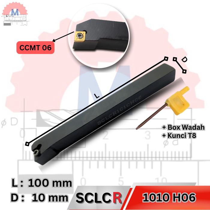 Stang Bubut Luar SCLCR Holder CCMT (Tanpa Insert) External Turning Tool