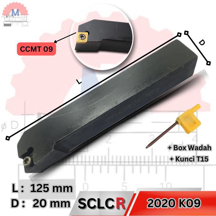 Stang Bubut Luar SCLCR Holder CCMT (Tanpa Insert) External Turning Tool