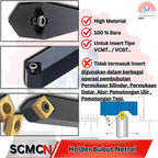 Stang Bubut Luar SCMCN Holder CCMT (Tanpa Insert) External Turning Tool