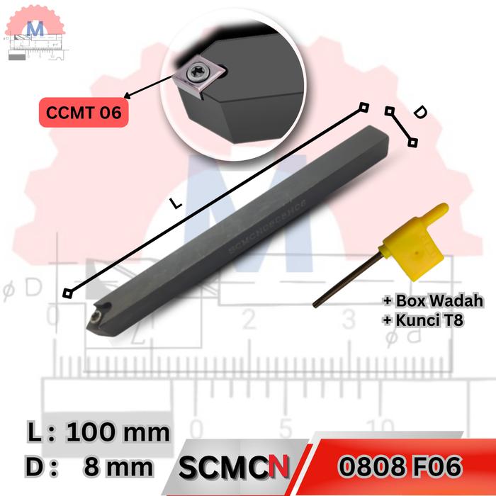 Stang Bubut Luar SCMCN Holder CCMT (Tanpa Insert) External Turning Tool