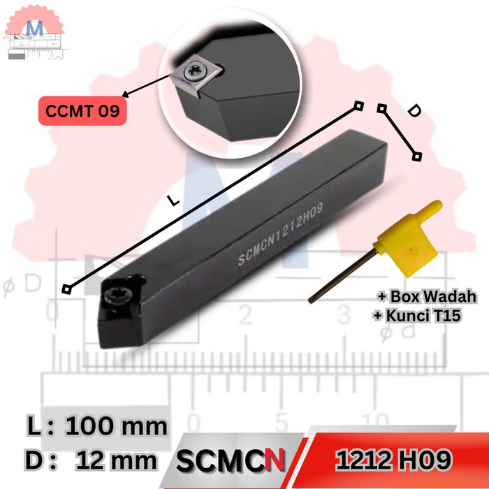 Stang Bubut Luar SCMCN Holder CCMT (Tanpa Insert) External Turning Tool