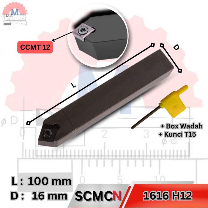 Stang Bubut Luar SCMCN Holder CCMT (Tanpa Insert) External Turning Tool