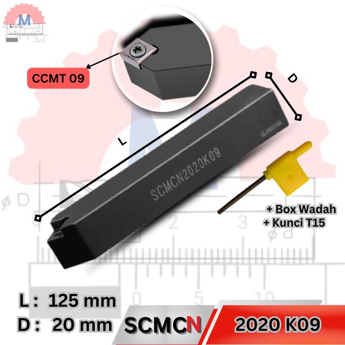 Stang Bubut Luar SCMCN Holder CCMT (Tanpa Insert) External Turning Tool