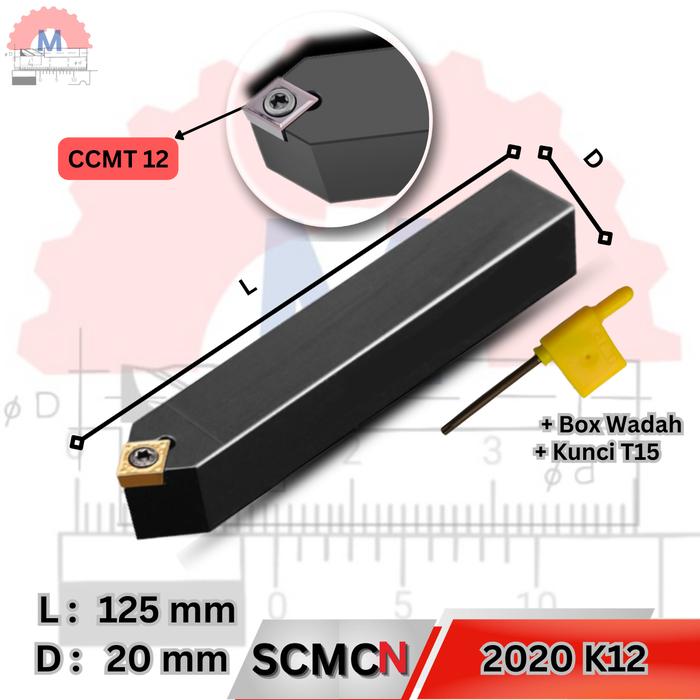 Stang Bubut Luar SCMCN Holder CCMT (Tanpa Insert) External Turning Tool