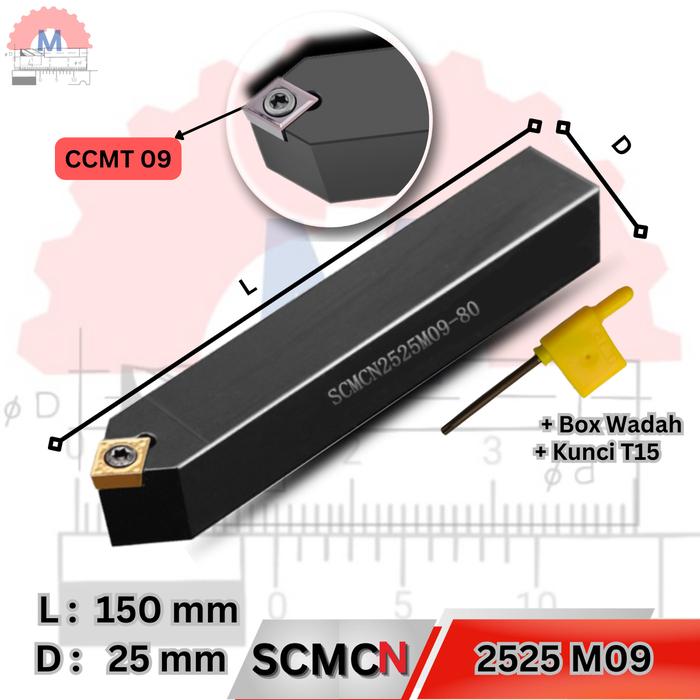 Stang Bubut Luar SCMCN Holder CCMT (Tanpa Insert) External Turning Tool