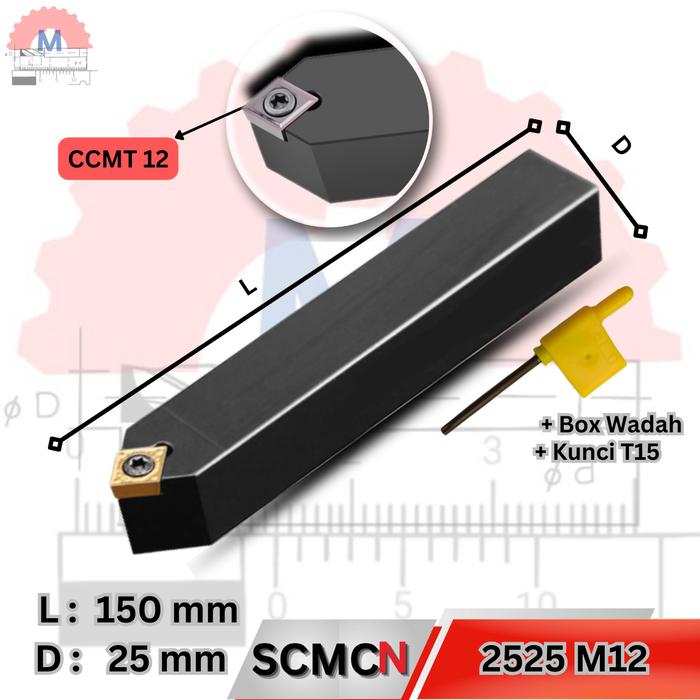 Stang Bubut Luar SCMCN Holder CCMT (Tanpa Insert) External Turning Tool