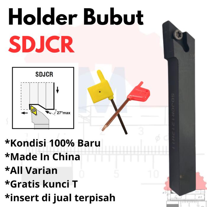 Stang Bubut Luar SDJCR Holder DCMT (Tanpa Insert) External Turning Tool