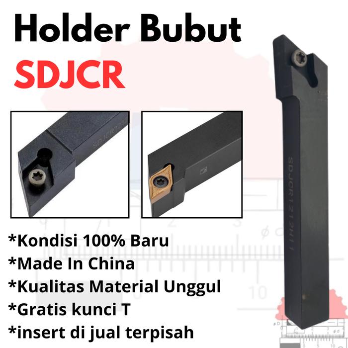 Stang Bubut Luar SDJCR Holder DCMT (Tanpa Insert) External Turning Tool