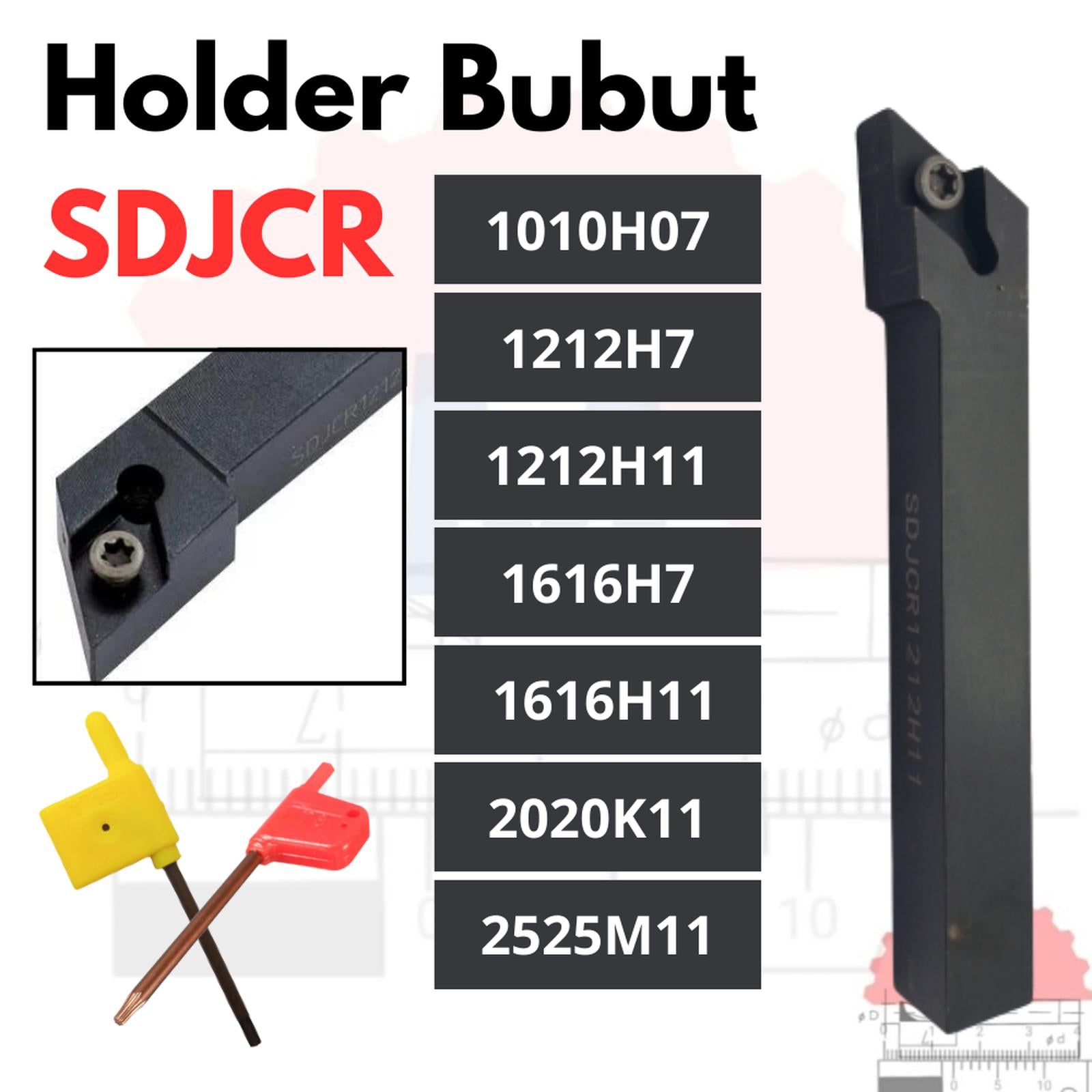 Stang Bubut Luar SDJCR Holder DCMT (Tanpa Insert) External Turning Tool