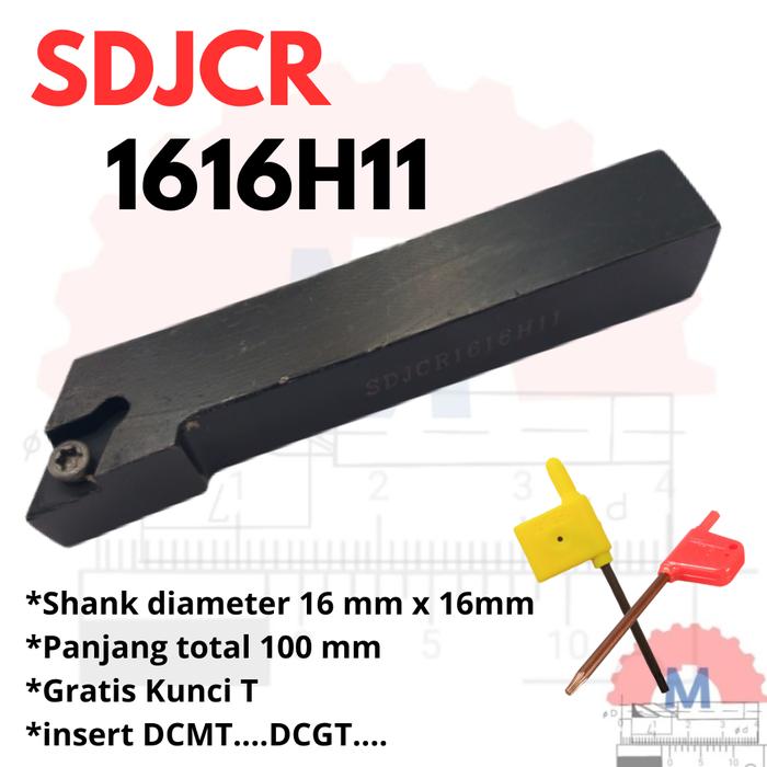 Stang Bubut Luar SDJCR Holder DCMT (Tanpa Insert) External Turning Tool