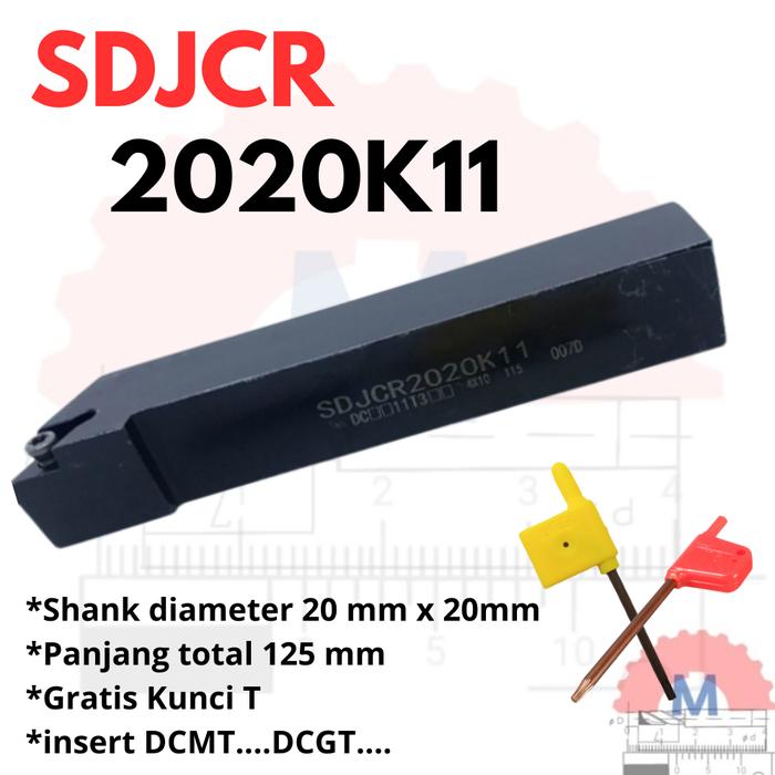 Stang Bubut Luar SDJCR Holder DCMT (Tanpa Insert) External Turning Tool