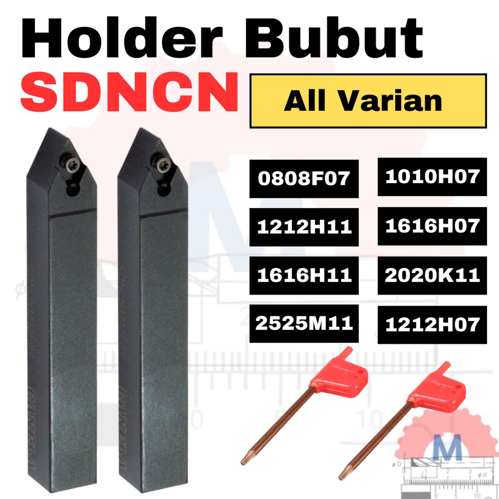 Stang Bubut Luar SDNCN Holder DCMT (Tanpa Insert) External Turning Tool