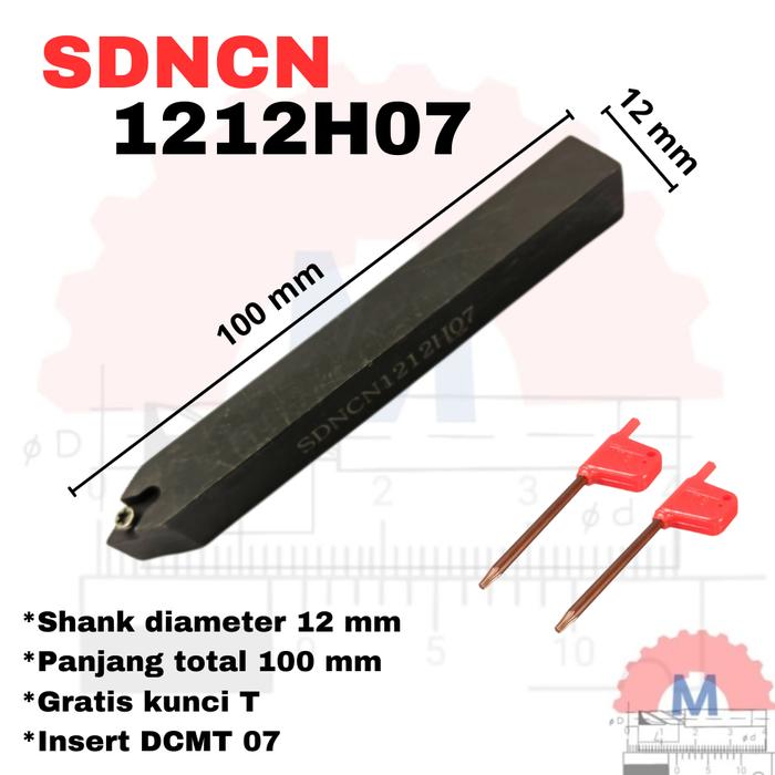 Stang Bubut Luar SDNCN Holder DCMT (Tanpa Insert) External Turning Tool