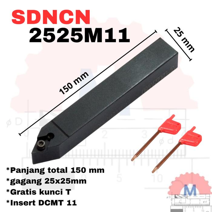 Stang Bubut Luar SDNCN Holder DCMT (Tanpa Insert) External Turning Tool