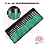 Diamond Mounted Point Set 30pcs Shank 3mm / Mata Ukir Mini Die Grinder