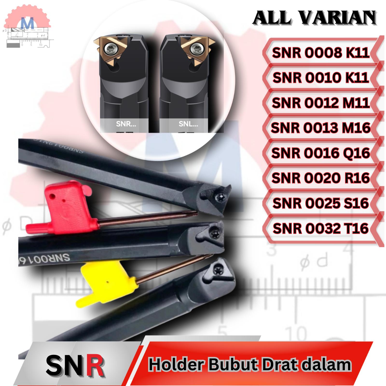 Stang Bubut Ulir Dalam SNR Holder Threading Tool (Tanpa Insert)
