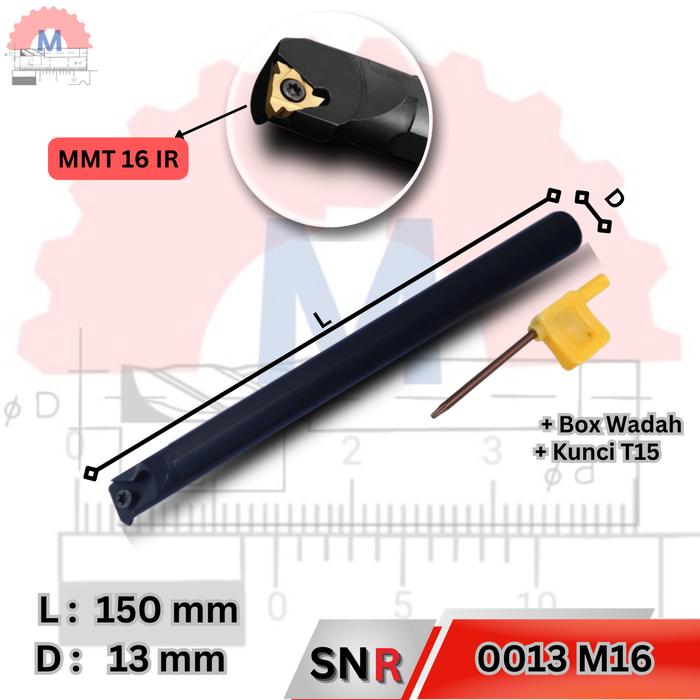Stang Bubut Ulir Dalam SNR Holder Threading Tool (Tanpa Insert)