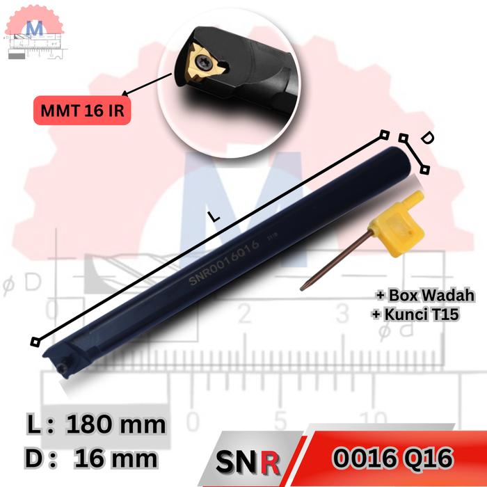 Stang Bubut Ulir Dalam SNR Holder Threading Tool (Tanpa Insert)