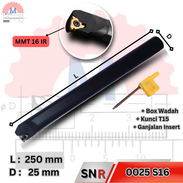 Stang Bubut Ulir Dalam SNR Holder Threading Tool (Tanpa Insert)