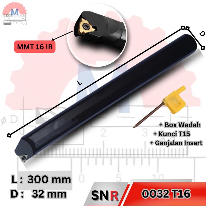 Stang Bubut Ulir Dalam SNR Holder Threading Tool (Tanpa Insert)