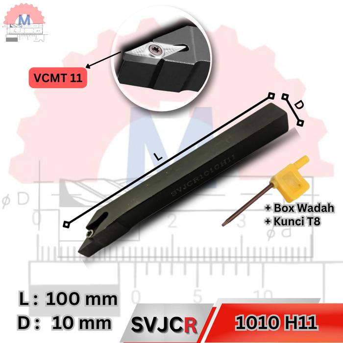Stang Bubut Luar SVJCR Holder VCMT (Tanpa Insert) External Turning Tool