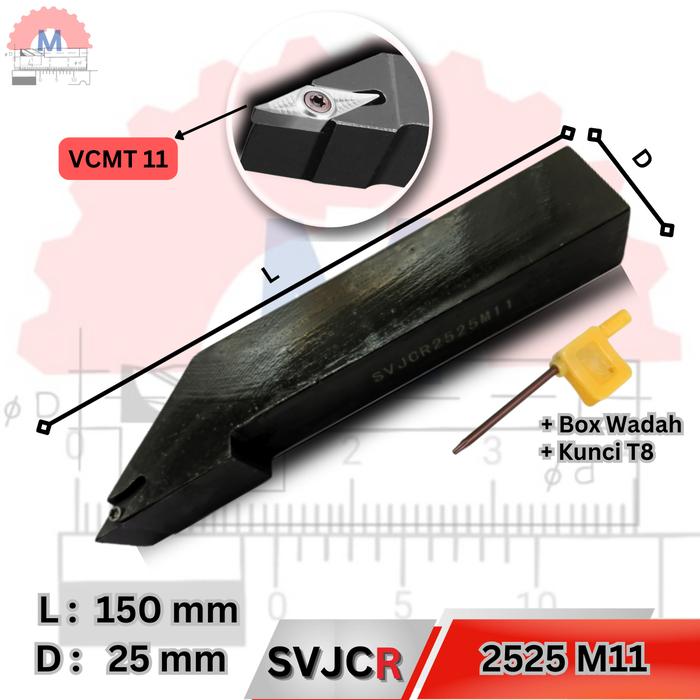 Stang Bubut Luar SVJCR Holder VCMT (Tanpa Insert) External Turning Tool
