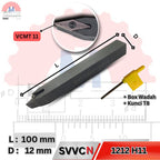 Stang Bubut Netral SVVCN Holder VCMT (Tanpa Insert) External Turning Tool