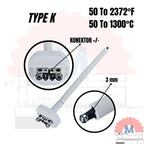 Thermocouple Type K Keramik 1300°C / Sensor Suhu Temperatur Tinggi