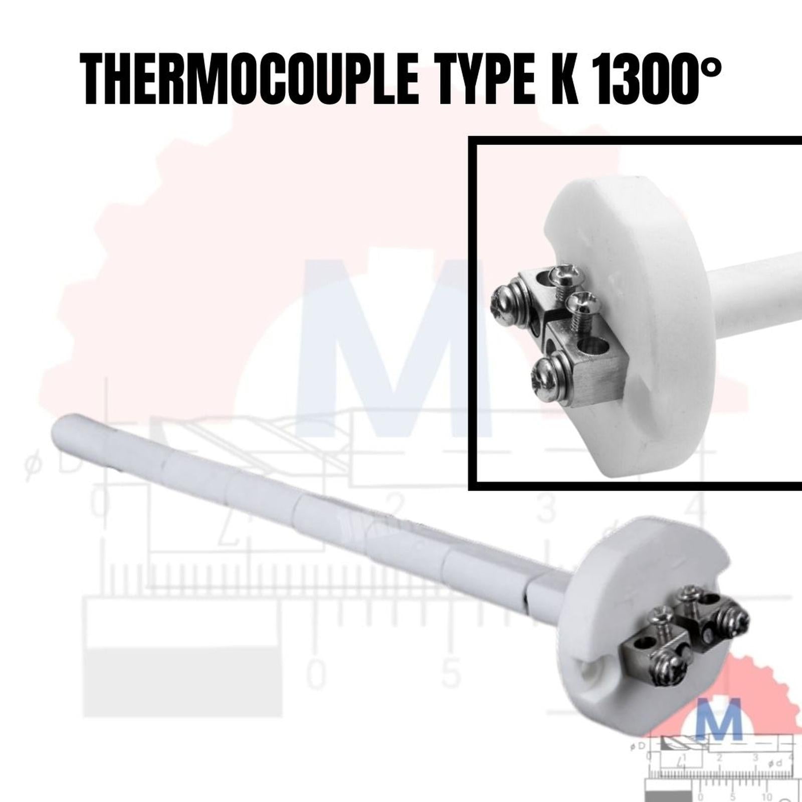 Thermocouple Type K Keramik 1300°C / Sensor Suhu Temperatur Tinggi