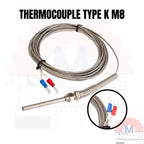 Thermocouple Type K M8 Probe Kabel 2M (Probe 50-200mm) / Sensor Suhu Termokopel