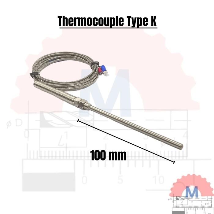 Thermocouple Type K M8 Probe Kabel 2M (Probe 50-200mm) / Sensor Suhu Termokopel
