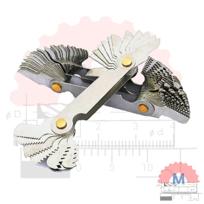 Mal Ulir Thread Pitch Gauge 55° 60° / Pengukur Drat Ulir Screw Gauge