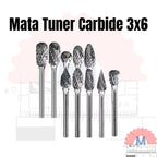 Mata Tuner Carbide 3x6mm Double Cut Single Cut / Carbide Burr 3mm Shank 6mm Head