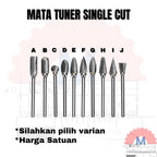 Mata Tuner Carbide 3x6mm Double Cut Single Cut / Carbide Burr 3mm Shank 6mm Head