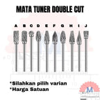 Mata Tuner Carbide 3x6mm Double Cut Single Cut / Carbide Burr 3mm Shank 6mm Head