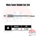 Mata Tuner Carbide 3x6mm Double Cut Single Cut / Carbide Burr 3mm Shank 6mm Head
