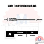 Mata Tuner Carbide 3x6mm Double Cut Single Cut / Carbide Burr 3mm Shank 6mm Head