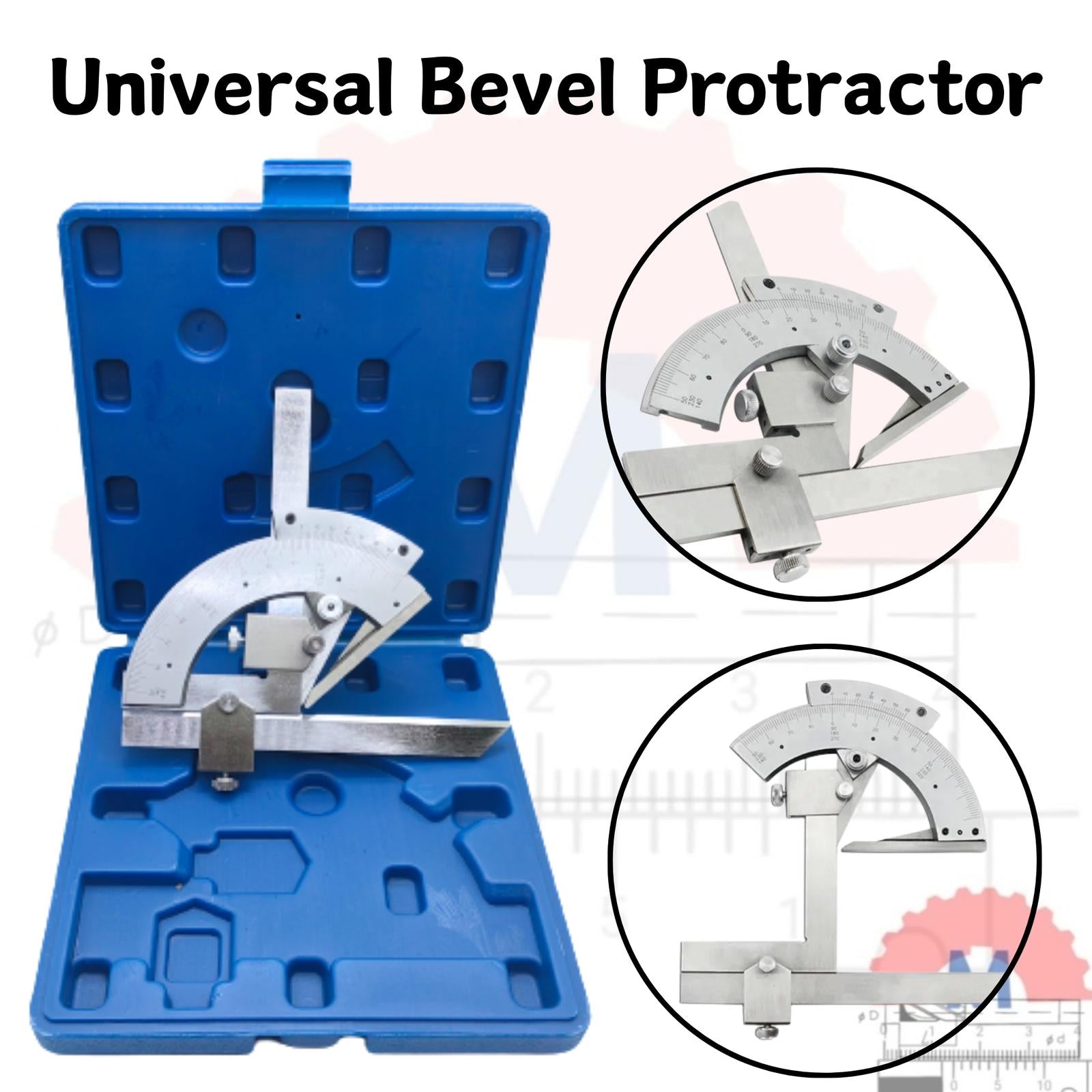 Goniometer Universal Bevel Protractor 0-320° Presisi / Alat Ukur Sudut Akurat Angle Gauge