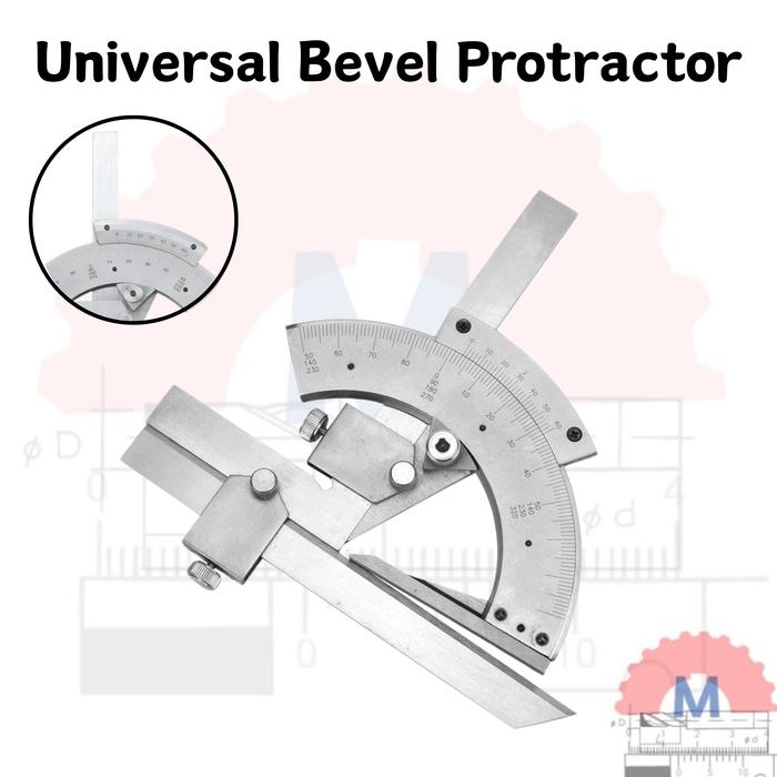 Goniometer Universal Bevel Protractor 0-320° Presisi / Alat Ukur Sudut Akurat Angle Gauge