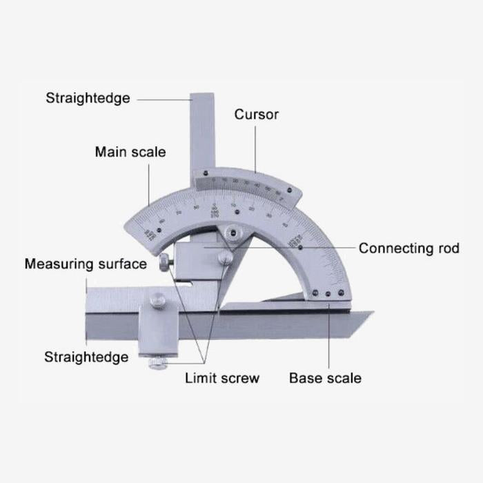 Goniometer Universal Bevel Protractor 0-320° Presisi / Alat Ukur Sudut Akurat Angle Gauge