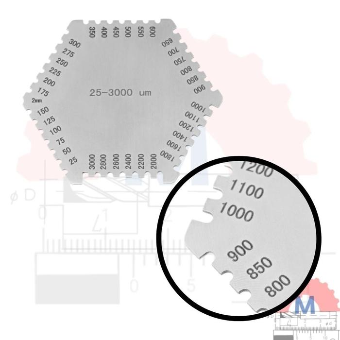 Wet Film Thickness Gauge Comb Hexagonal / Alat Ukur Ketebalan Cat Basah Wet Film