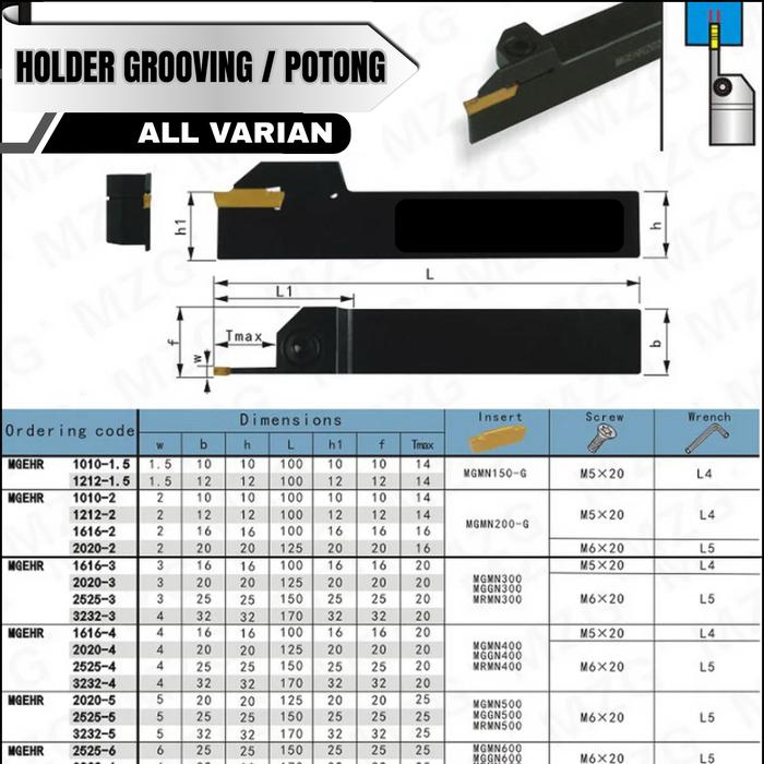 Stang Bubut Grooving MGEHR Insert MGMN