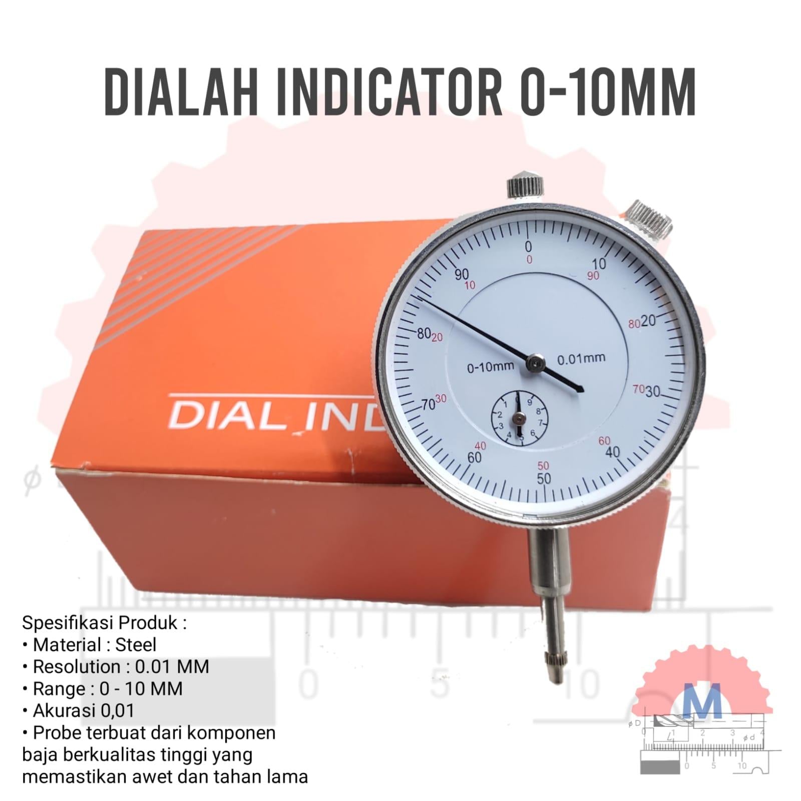 Dial Indicator 0-10mm Akurasi 0.01mm Dial Gauge Presisi