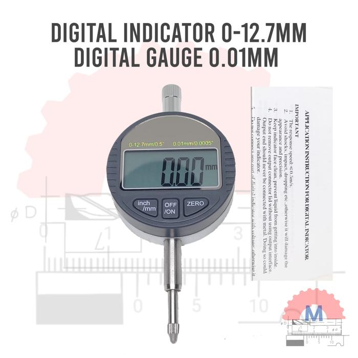 Digital Indicator 0-12.7mm Akurasi 0.01mm Digital Dial Gauge Presisi