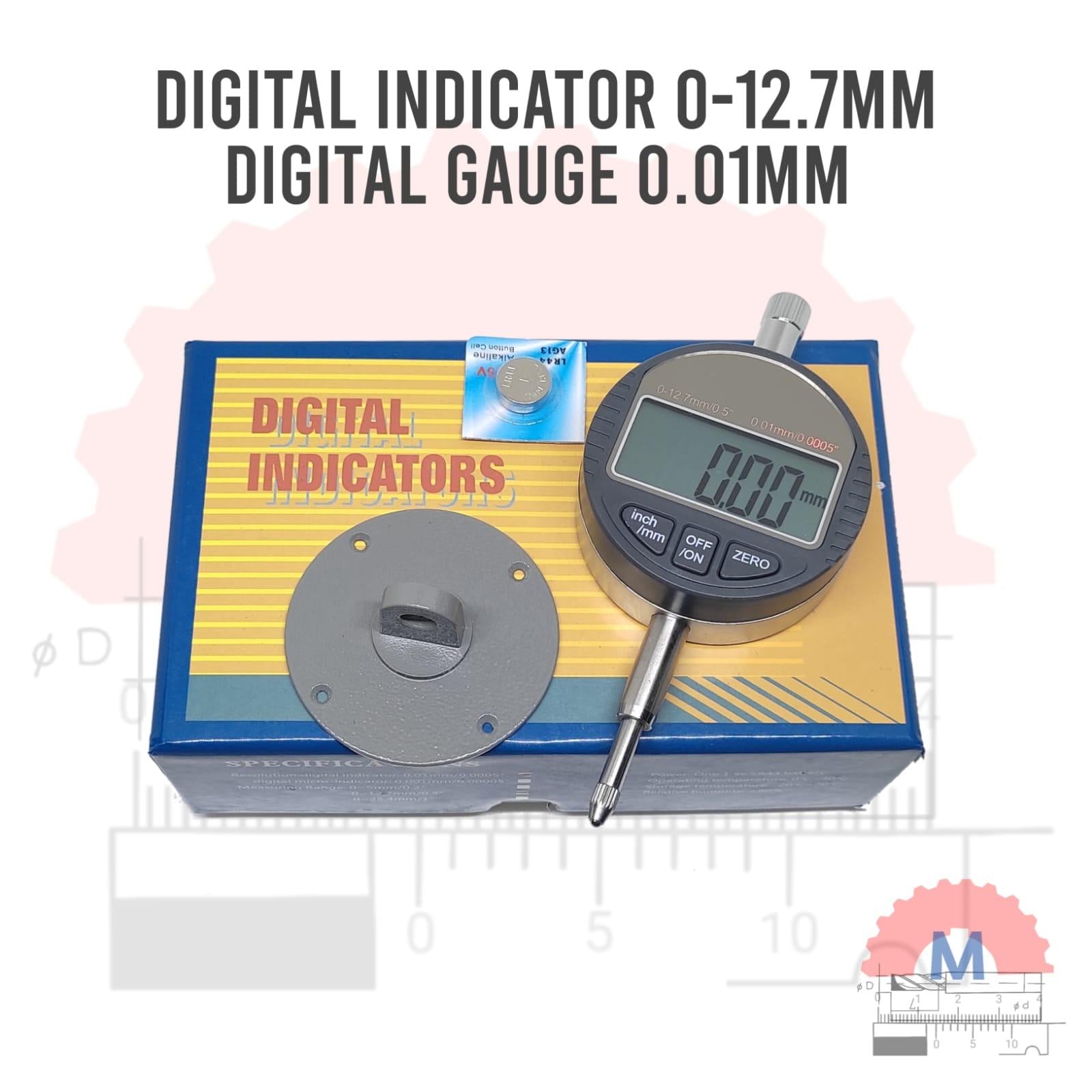 Digital Indicator 0-12.7mm Akurasi 0.01mm Digital Dial Gauge Presisi