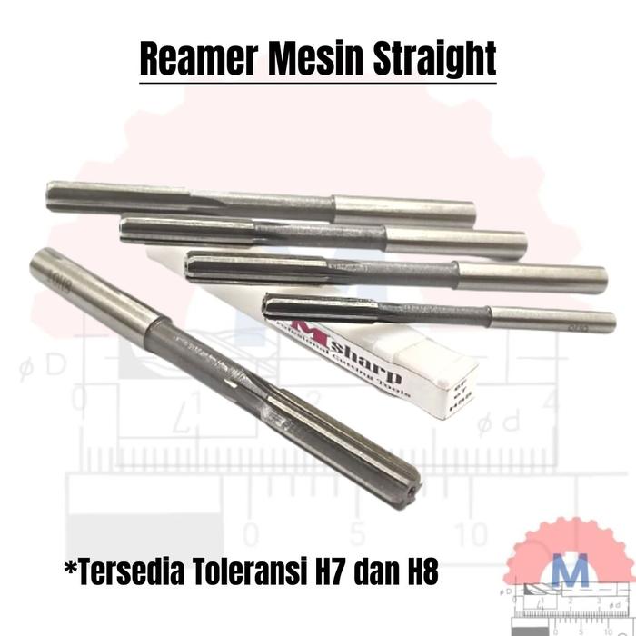 Reamer HSS Straight Mesin Presisi 3mm - 12mm H7 H8