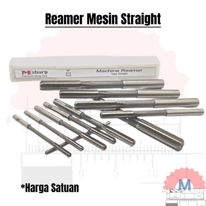 Reamer HSS Straight Mesin Presisi 3mm - 12mm H7 H8